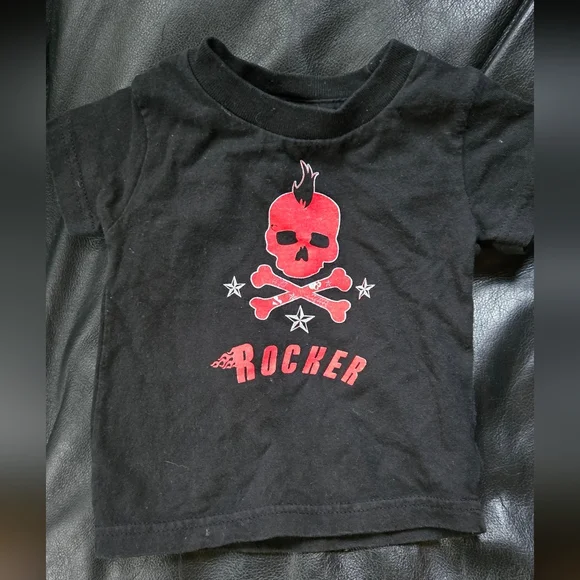 Sourpuss 12mo ROCKER skull t-shirt - Picture 2 of 3